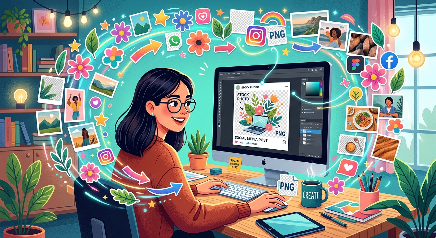 How to Build Social Media Graphics Using Free PNGs and Stock Photos