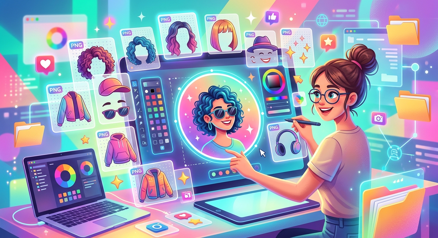 How to Design a Social Media Avatar with Free Transparent PNG Files