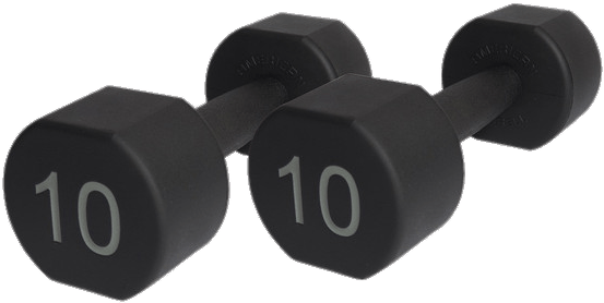 10 Pound Black Hex Dumbbells