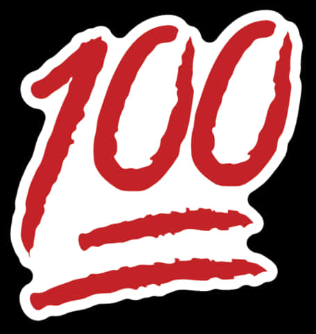 100 Emoji Sticker Redand White