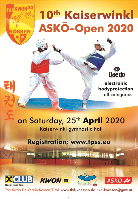 10th Kaiserwinkl A S K O Open Taekwondo2020 Poster