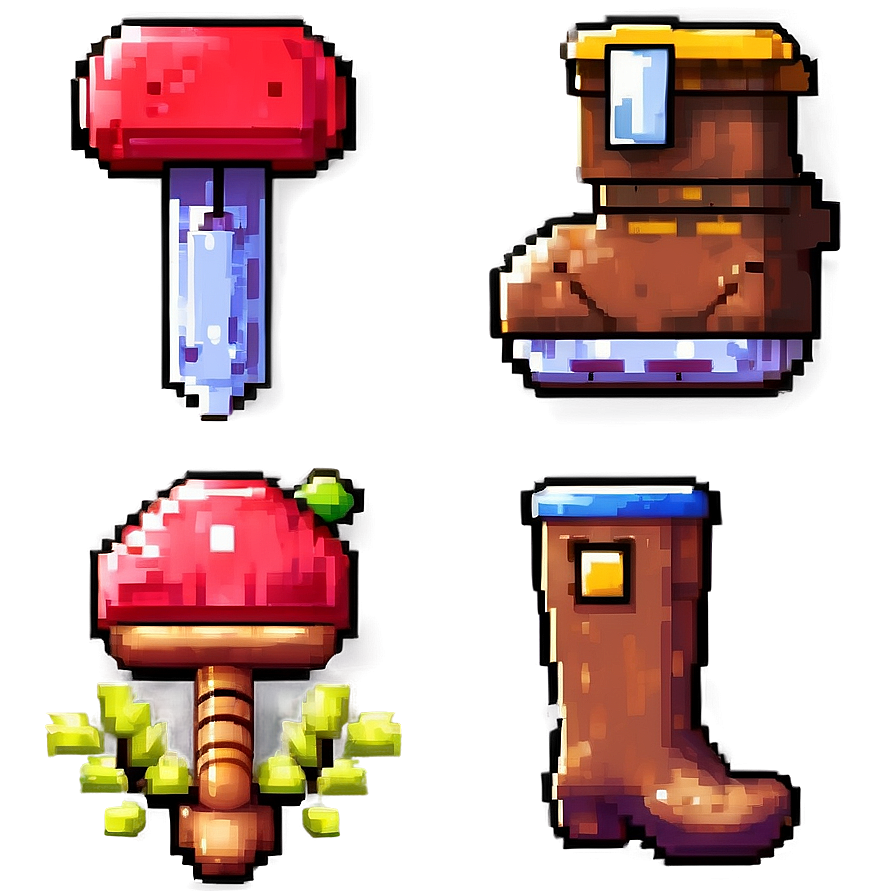 16 Bit Pixel Adventure Items Png 06252024