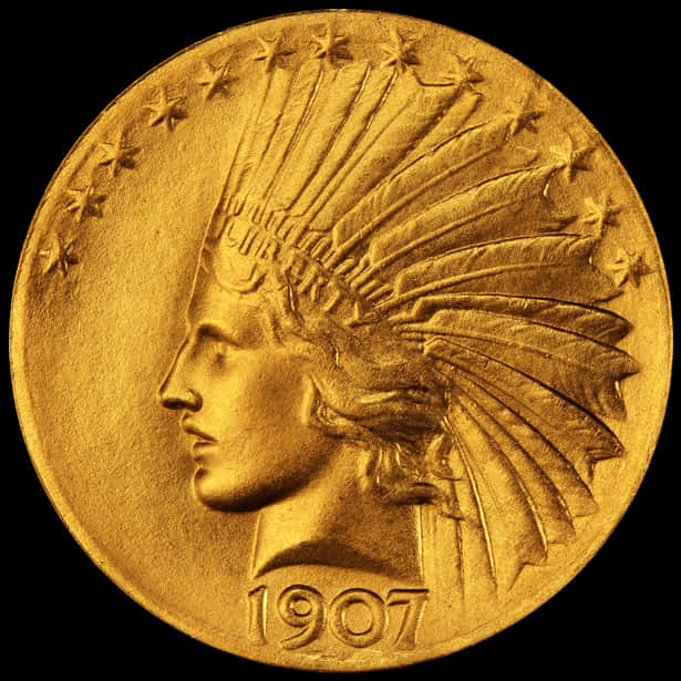 1907 Gold Indian Head Coin