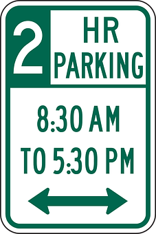 2 Hour Parking Signwith Arrows