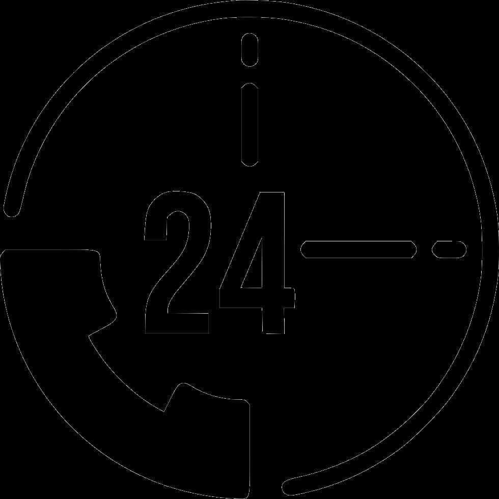 24 Hour Support Call Icon