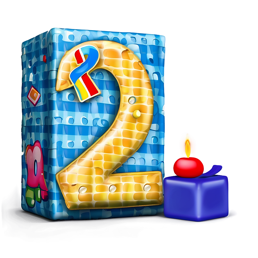 2nd Birthday Number Block Png Jep