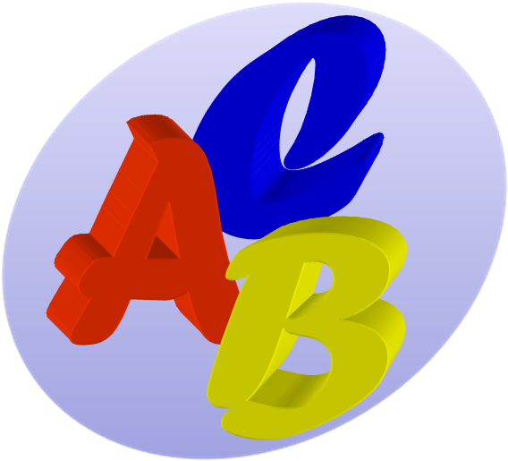 3 D A B C Letters Graphic