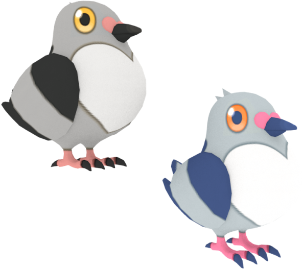 3 D Animated Pigeons