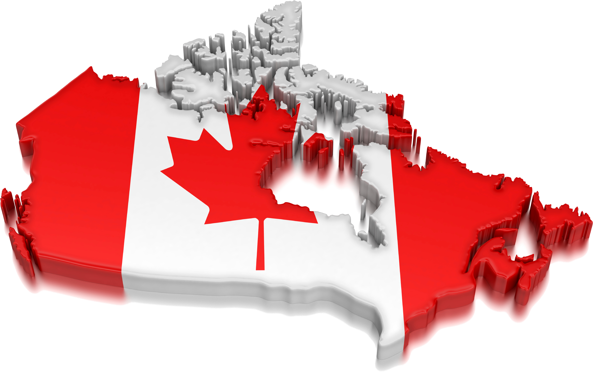 3 D Canada Flag Map