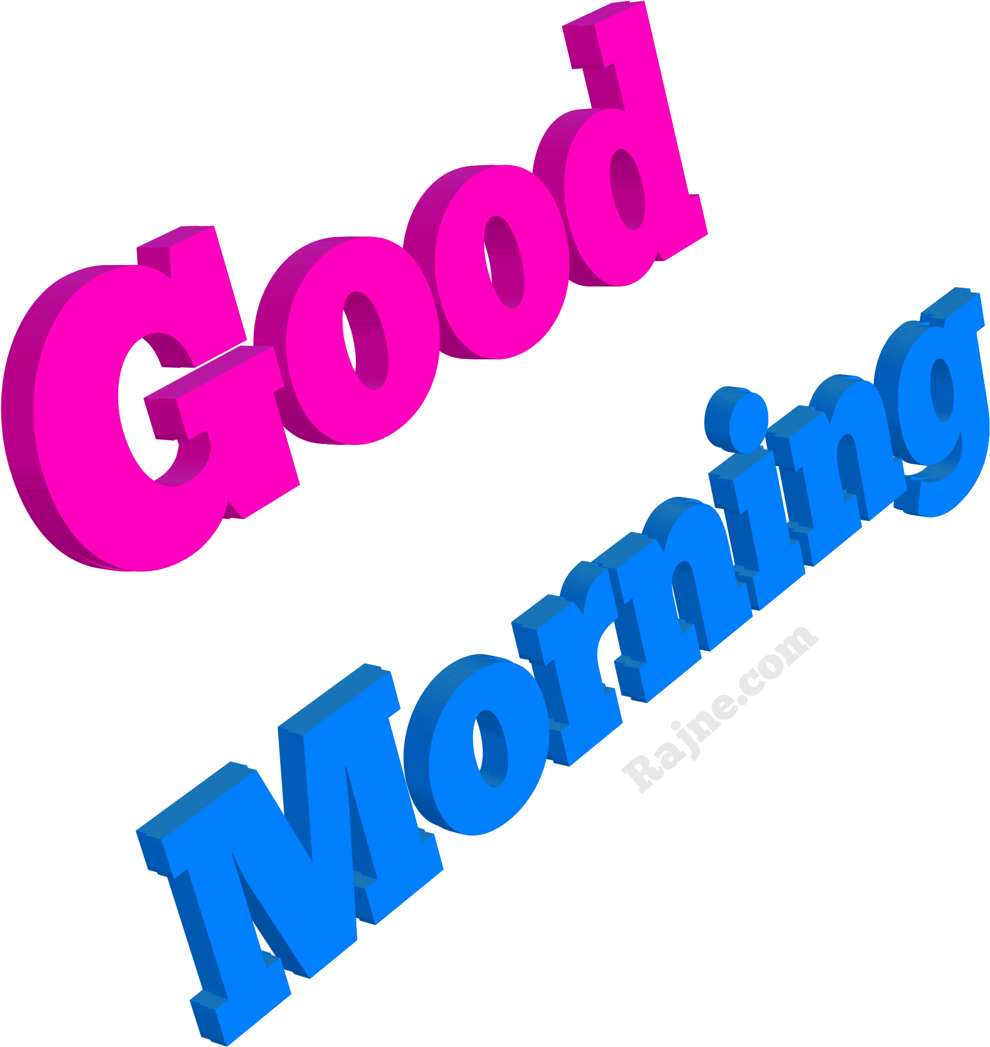 3 D Good Morning Text