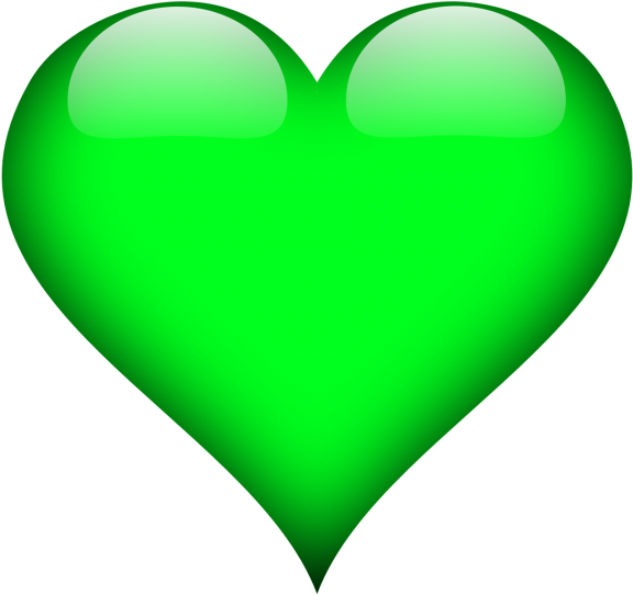 3 D Green Heart Graphic