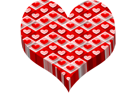 3 D Heart Pattern Love Concept