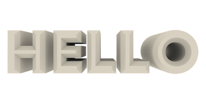 3 D Hello Text Design