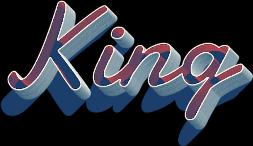 3 D King Text Graphic