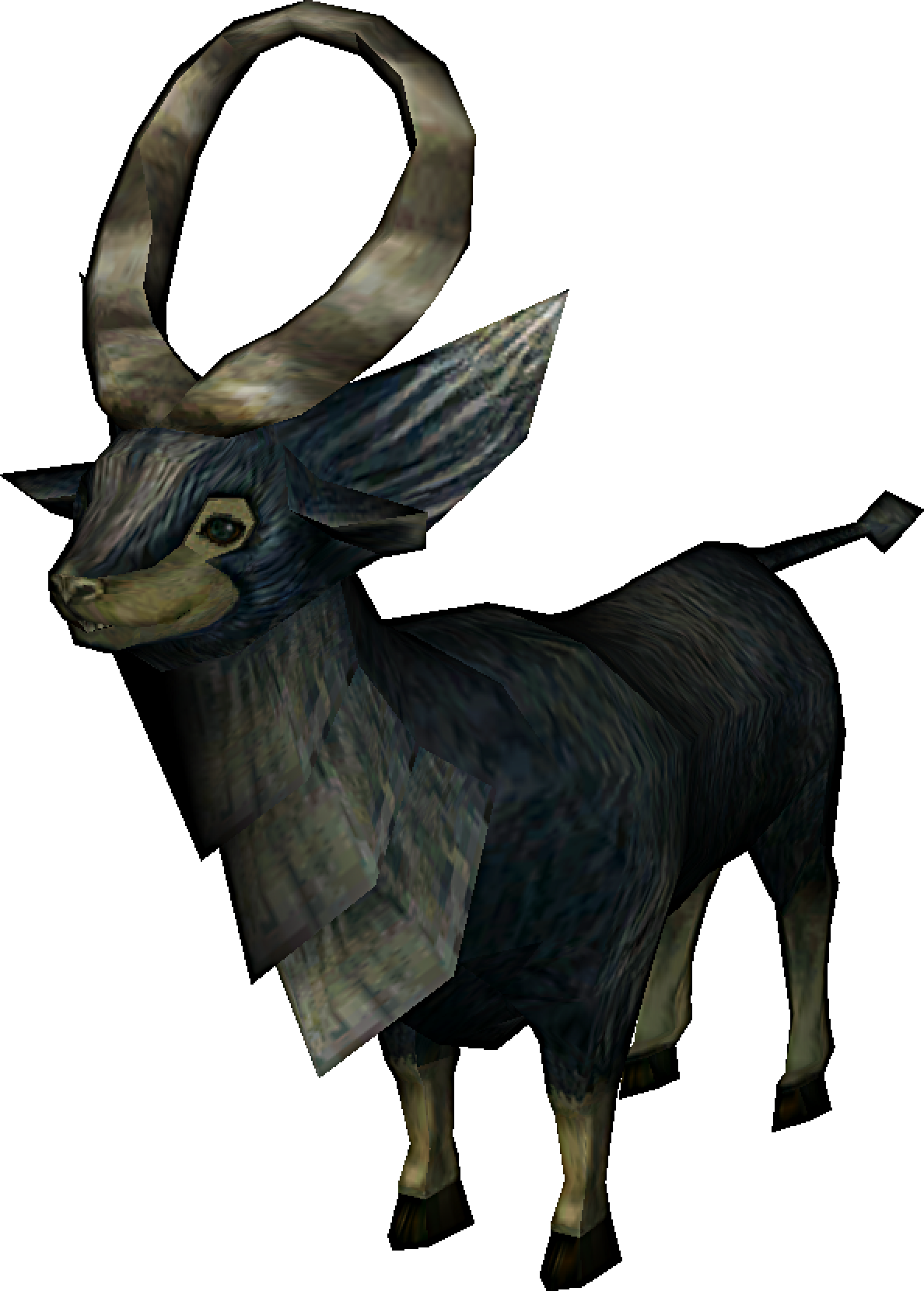 3 D Model Black Goatwith Curved Horns