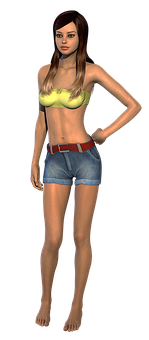 3 D Model Female Casual Outfit