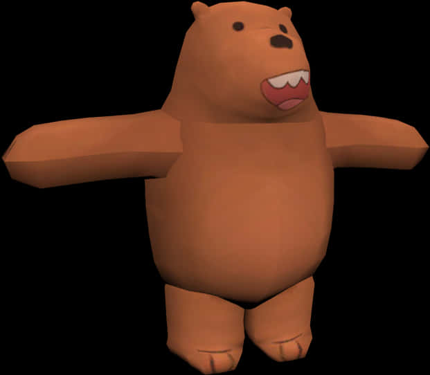 3 D Model Grizzly Bear We Bare Bears