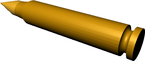 3 D Modelof Bullet Cartridge