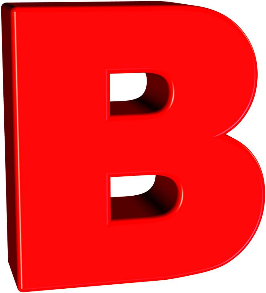 3 D Red Letter B