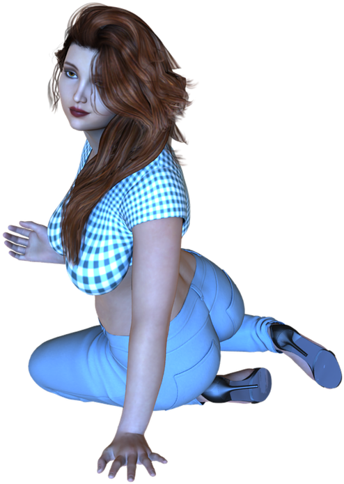 3 D Rendered Female Character Posing