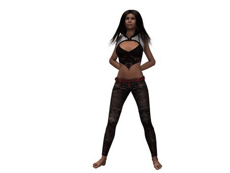 3 D Rendered Female Character Standing