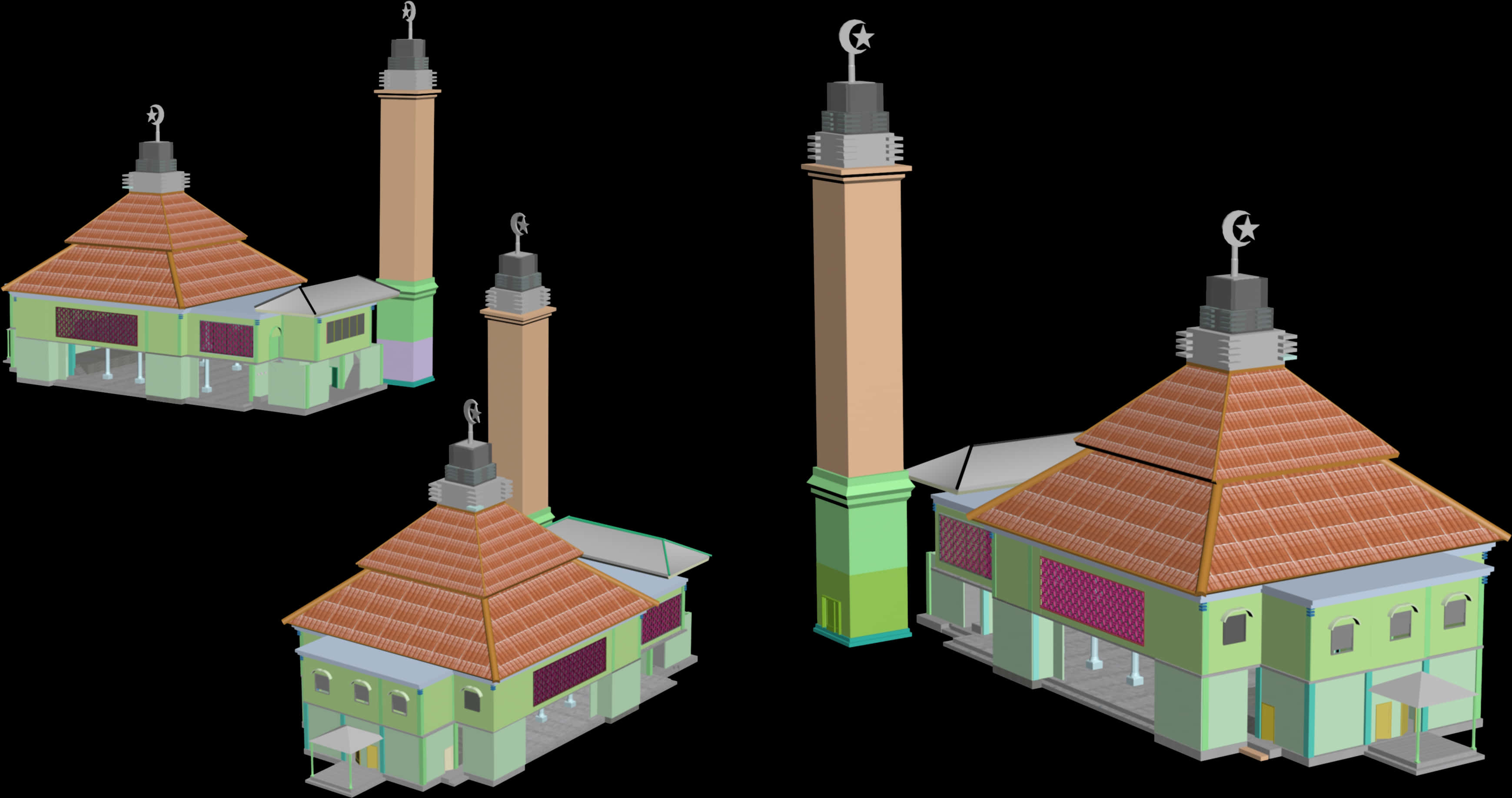 3 D Rendered Masjid Models