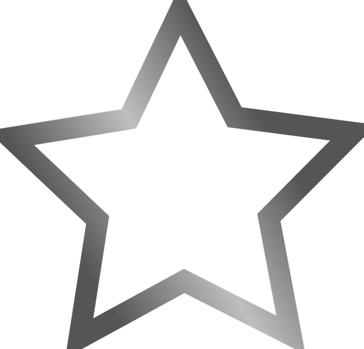 3 D Silver Star Outline