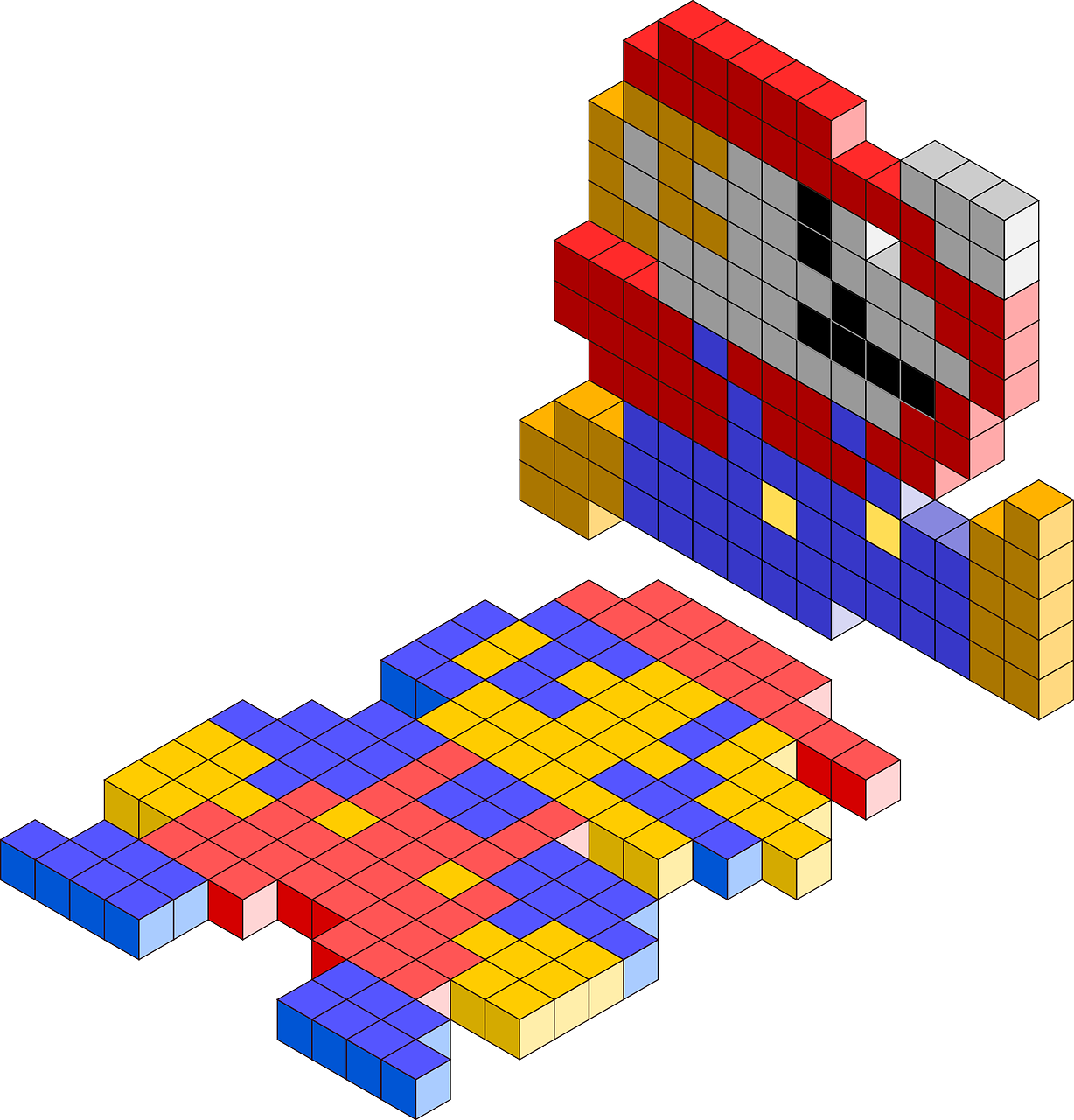 3 D Tetris Blocks Formation