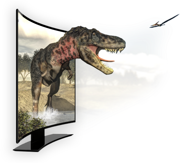 3 D Tyrannosaurus Breaking Free From Screen