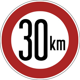 30km Speed Limit Sign