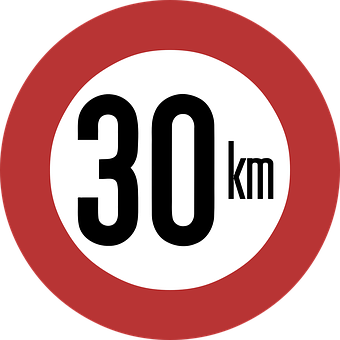 30km Speed Limit Sign