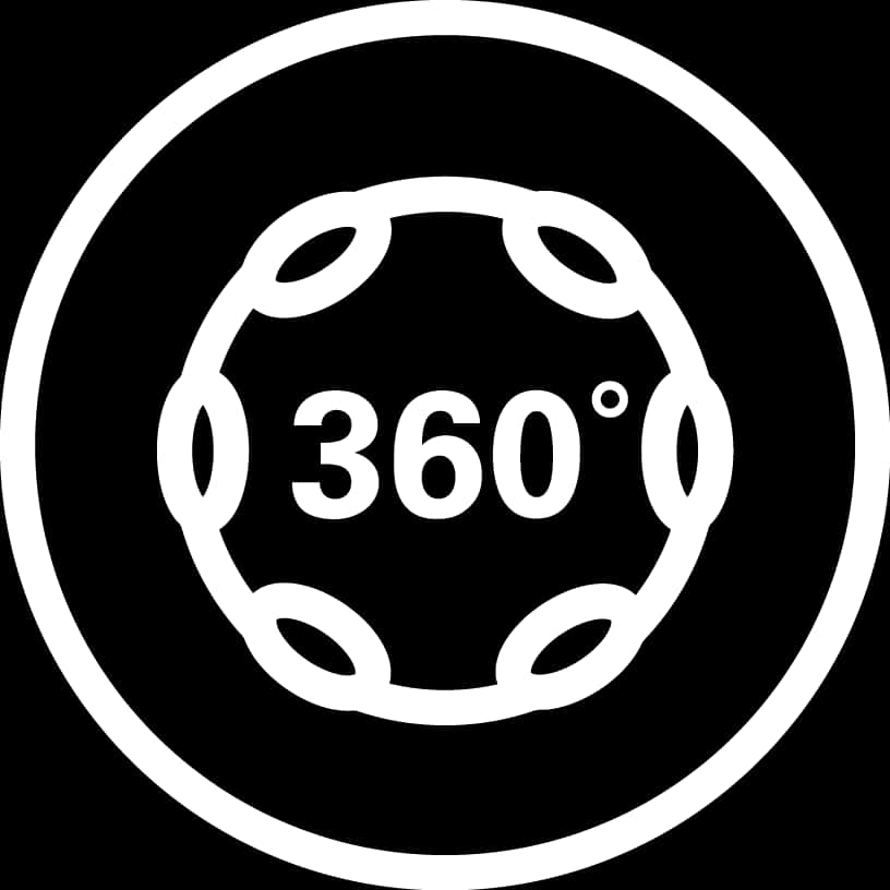 360 Degree Icon Blackand White