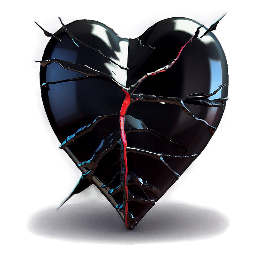 3d Black Broken Heart Png 06252024