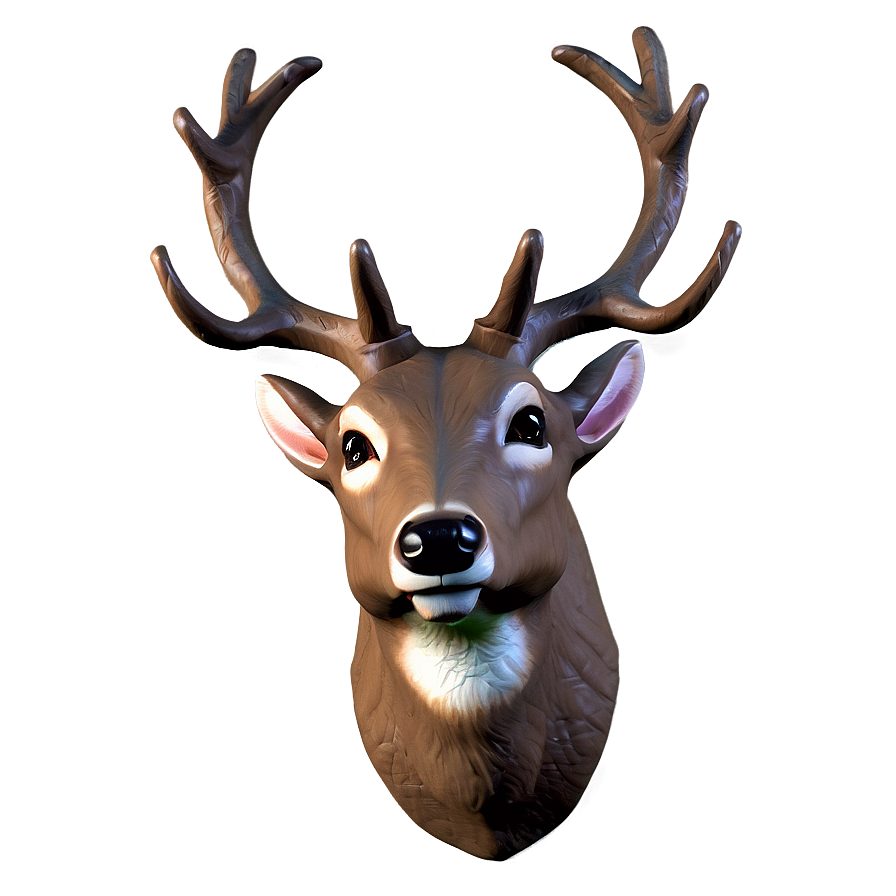 3d Deer Head Model Png Quv