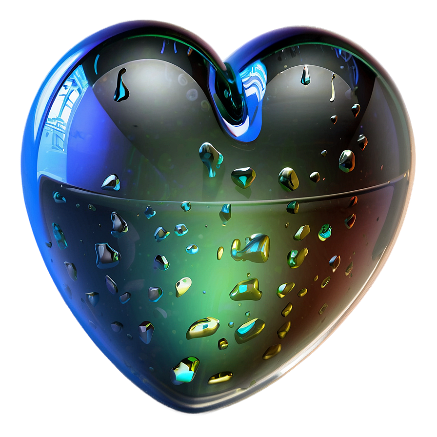 3d Glass Heart Png Nty