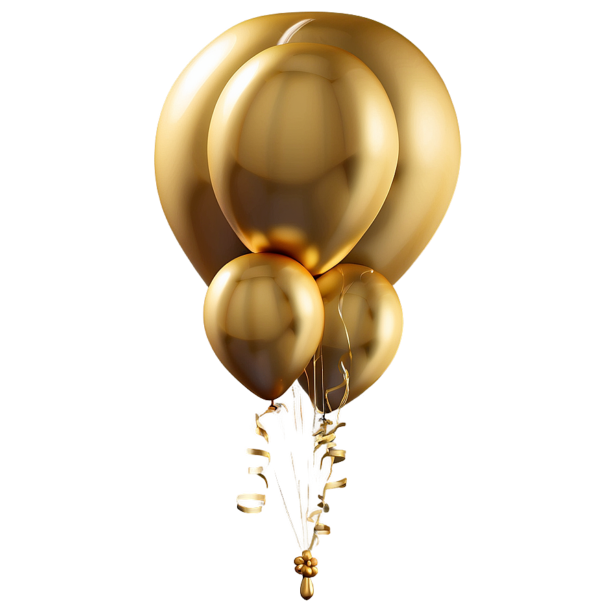 3d Gold Balloon Png Bmt2