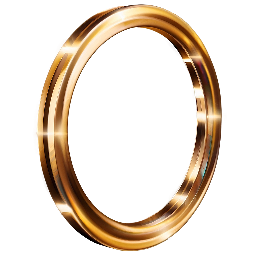 3d Gold Circle Frame Png Axs