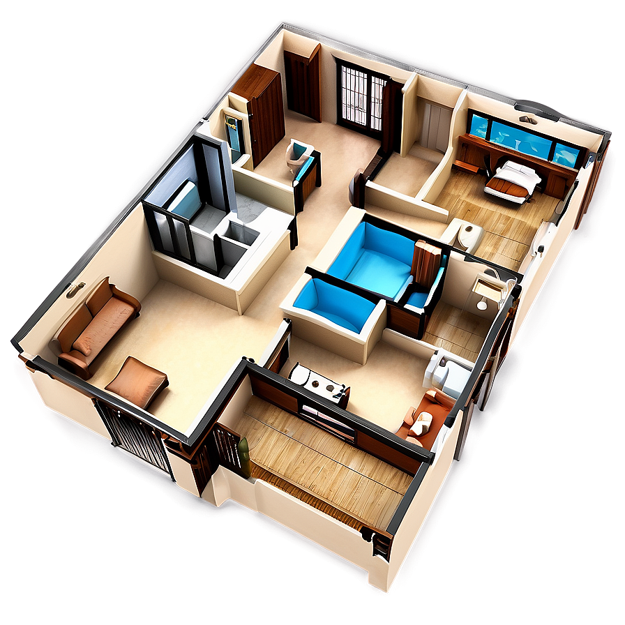 3d House Floor Plan Png 34