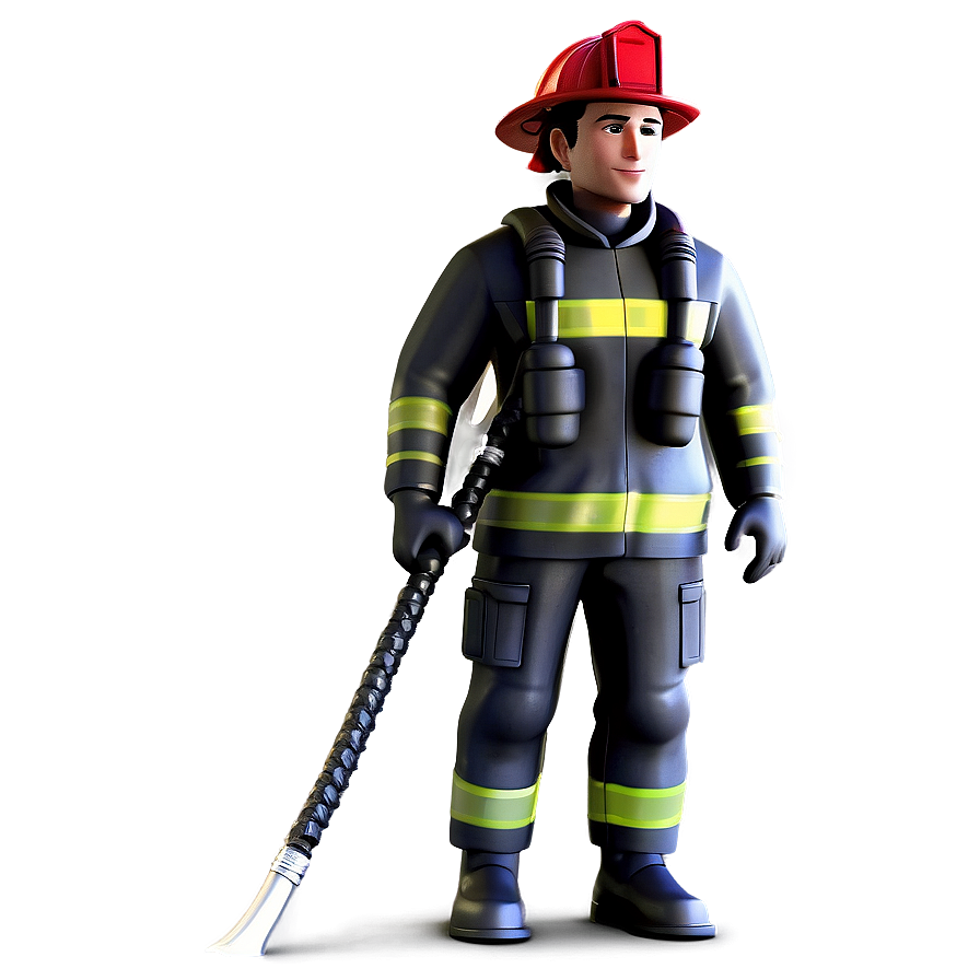 3d Man Firefighter Png 06272024