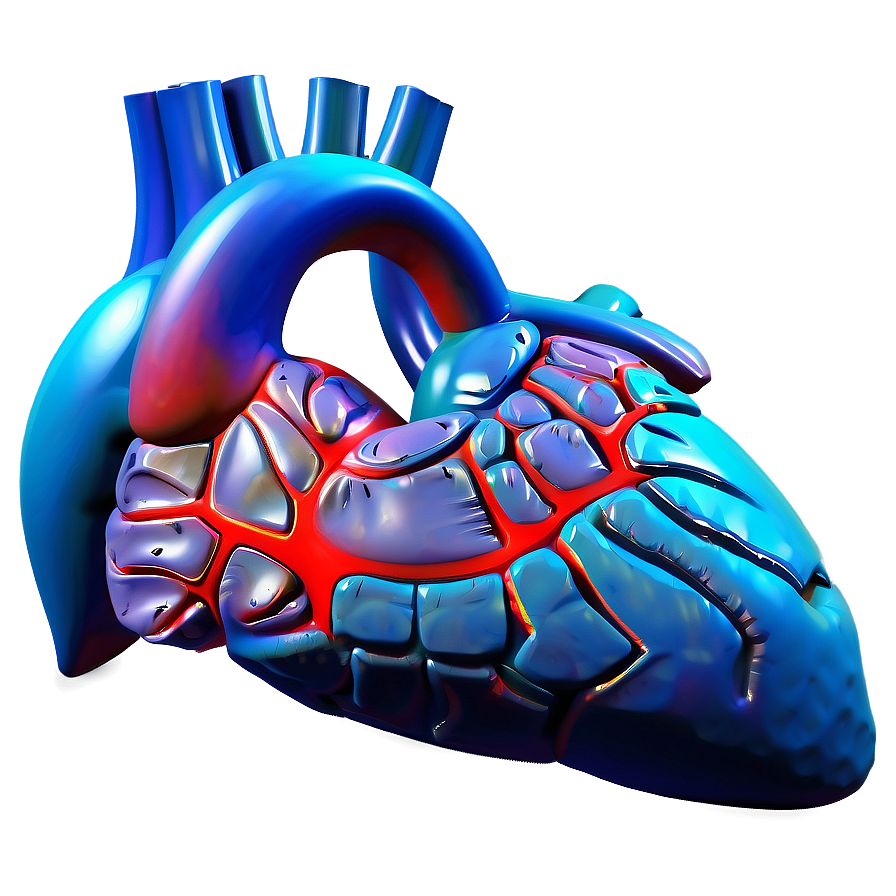 3d Open Heart Model Png Nvs96