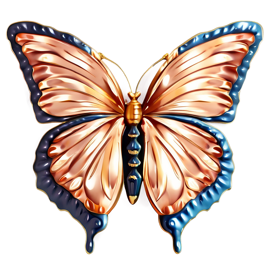 3d Rose Gold Butterfly Png Kdx