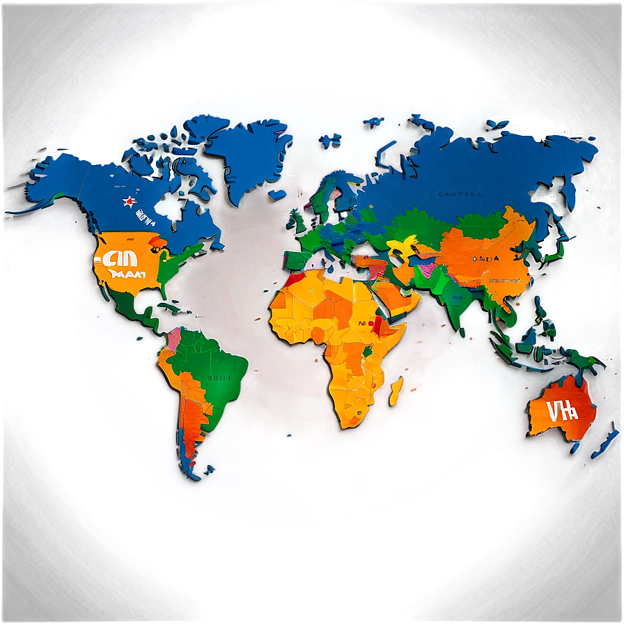 3d World Map Vector Png 34