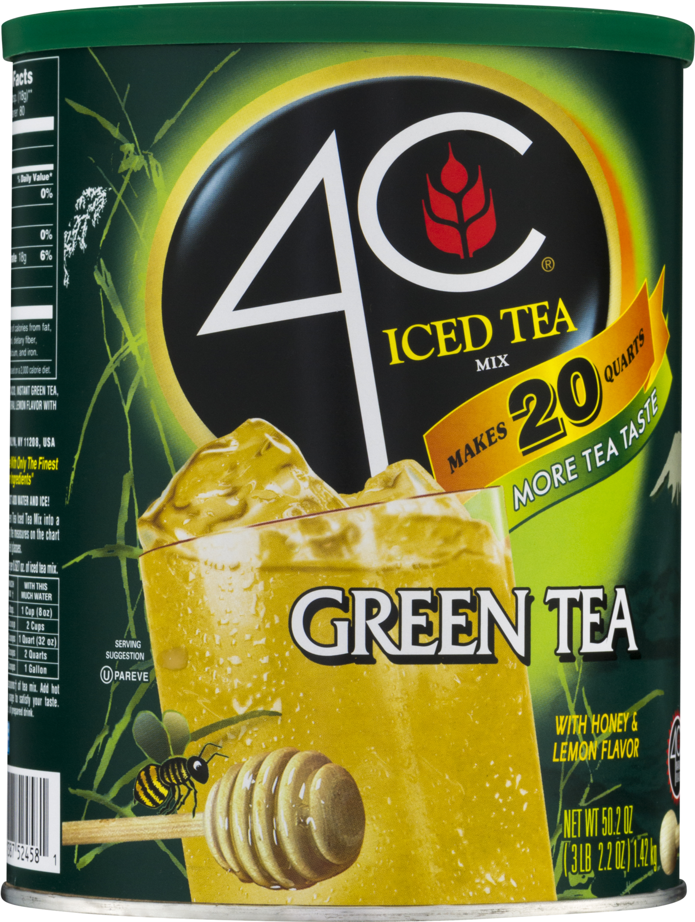 4 C Green Tea Iced Tea Mix Container