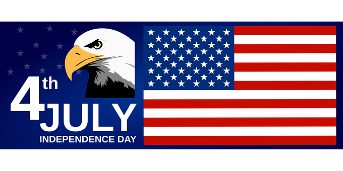 4th July Independence Day Eagleand Flag