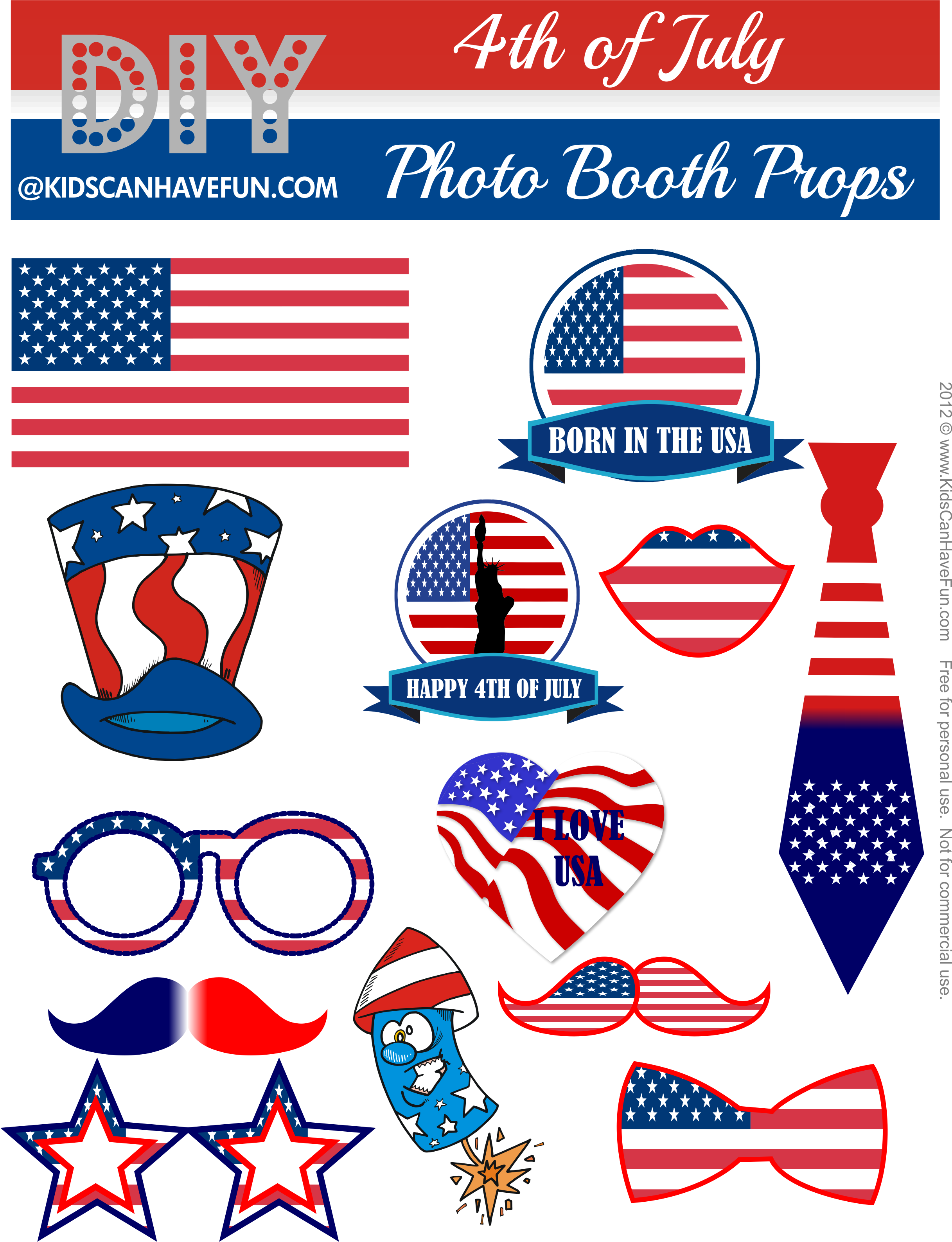 4thof July Photo Booth Props