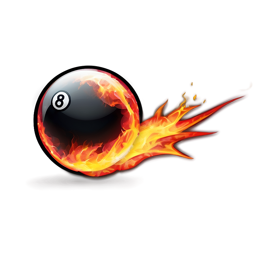 8 Ball On Fire Graphic Png Oae69