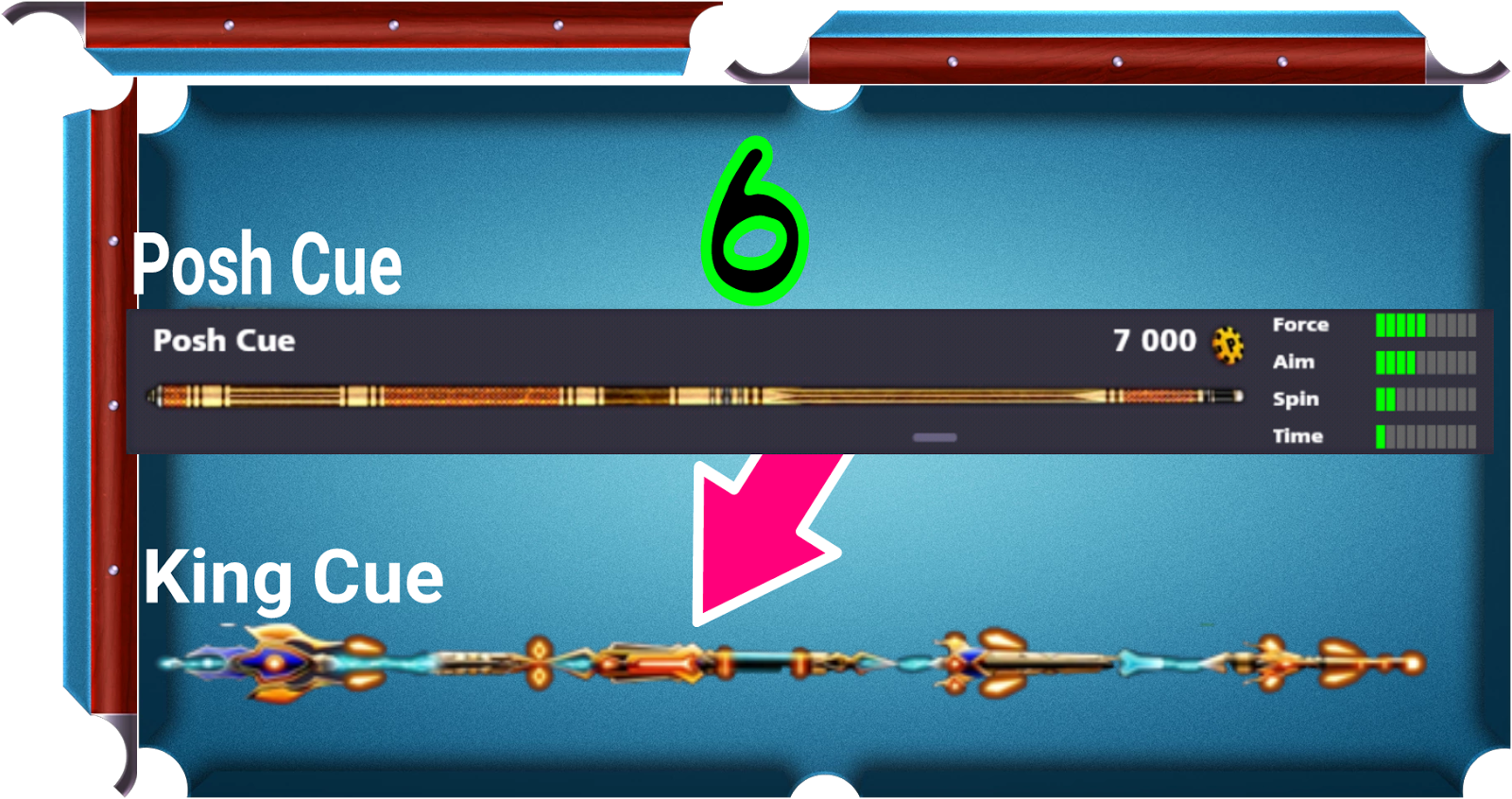 8 Ball Pool Cue Selection