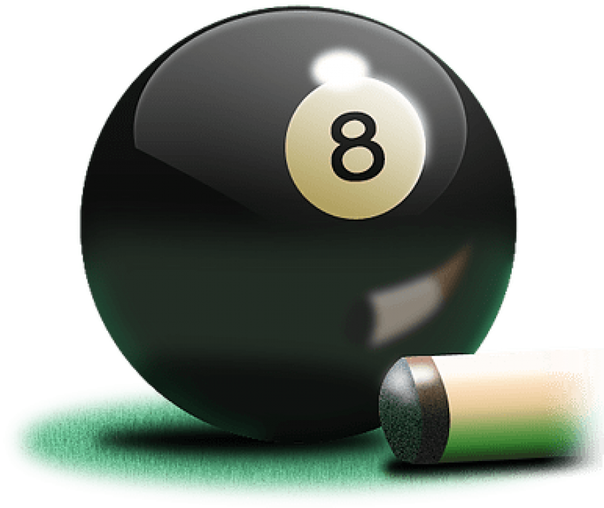 8 Ball Pool Cueand Black Ball