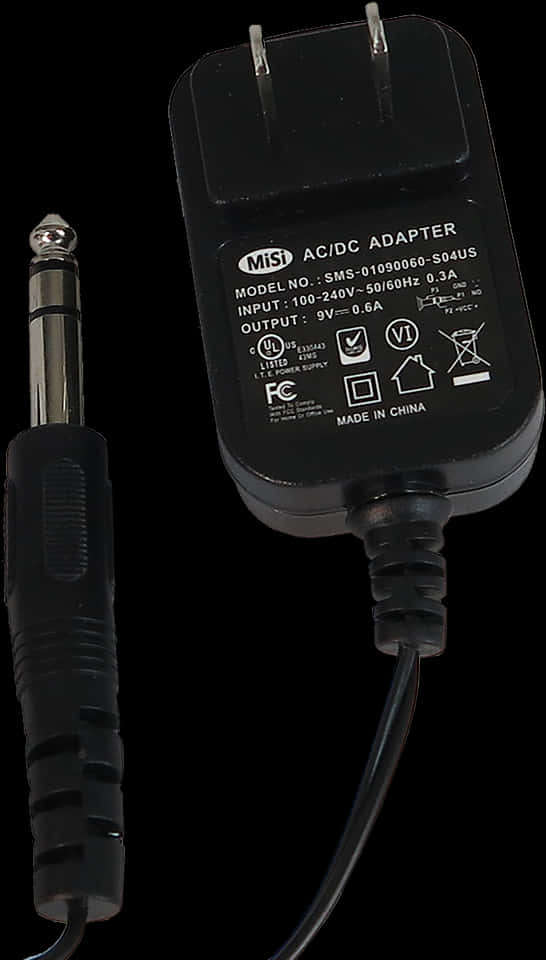 A C D C Adapter Charger Black