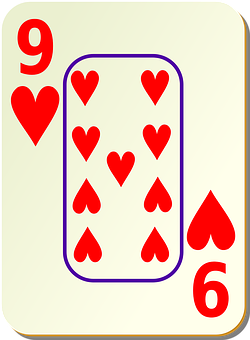 A Card With A Number Of Hearts